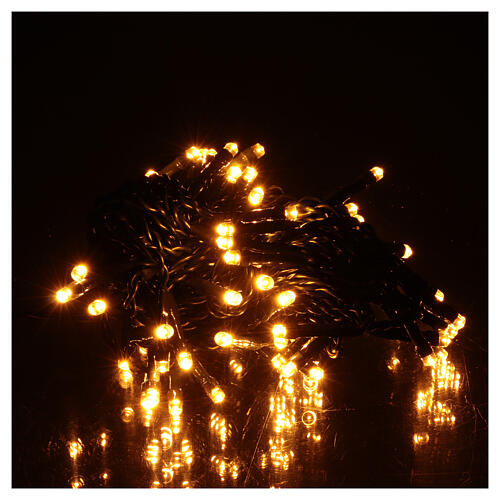 Battery powered Christmas lights green wire, 60 warm white LEDs 6 m 1