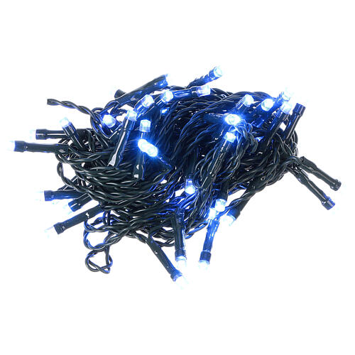 Battery operated Christmas lights green chain, 60 blue LEDs 6 m 2