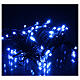 Battery operated Christmas lights green chain, 60 blue LEDs 6 m s1