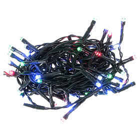 Battery powered Christmas lights green chain, 60 multi-colour LEDs 6 m