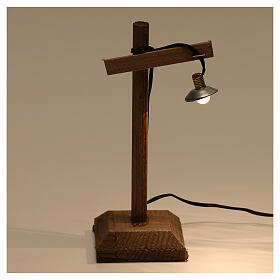 Lantern with lampshade and pedestal 10x5x5 cm, for 6-8 cm nativity low voltage