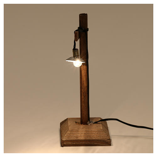 Lanterna com quebra-luz e pedestal 10x5x5 cm baixa tensão para presépio com figuras de 6-8 cm de altura média 3