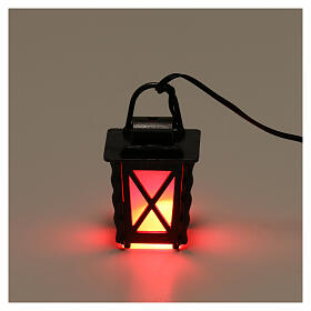 Nativity lights and lamps: Metal lantern with red light h 4 cm, for 8-10 nativity low voltage Nativity lights and lamps: Metal lantern with red light h 4 cm, for 8-10 nativity low voltage