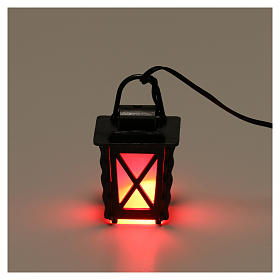 Lámparas y Luces: Linterna de metal con luz roja h 4 cm belén 8-10 cm baja tensión Lámparas y Luces: Linterna de metal con luz roja h 4 cm belén 8-10 cm baja tensión