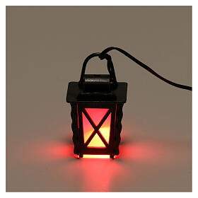 Linterna de metal con luz roja h 4 cm belén 8-10 cm baja tensión