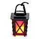 Lanterna em metal com luz vermelha h 4 cm baixa tensão para presépio com figuras de 8-10 cm de altura média s1
