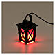Lanterna em metal com luz vermelha h 4 cm baixa tensão para presépio com figuras de 8-10 cm de altura média s3