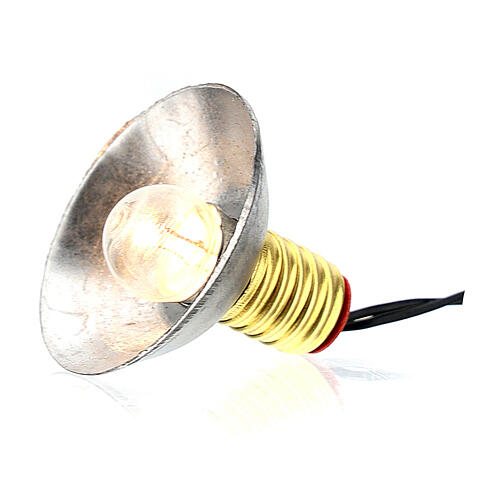 Lamp post with metal shade 3.5V, for 3 cm nativity low voltage 3
