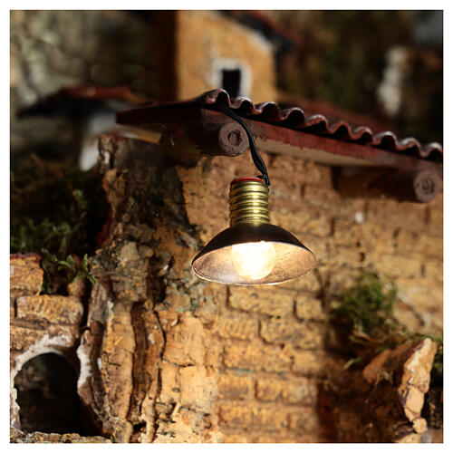 Lamp post with metal shade 3.5V, for 3 cm nativity low voltage 2