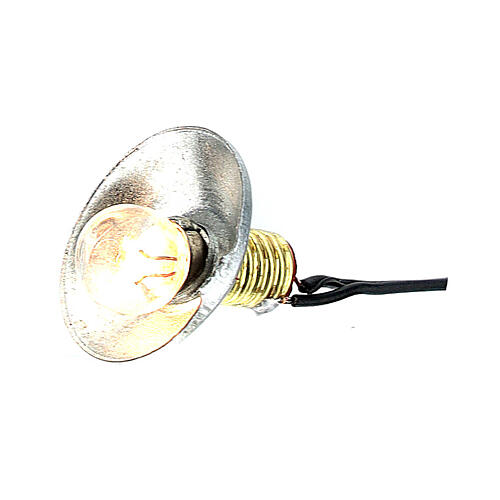 Lamp post with metal shade 3.5V, for 1 cm nativity low voltage 3