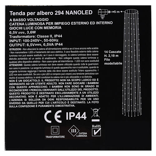 Świąteczna kurtyna świetlna, zimne białe światło, 294 nano LED, zasilanie 220V 4