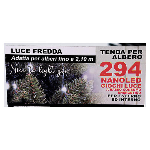 Świąteczna kurtyna świetlna, zimne białe światło, 294 nano LED, zasilanie 220V 5