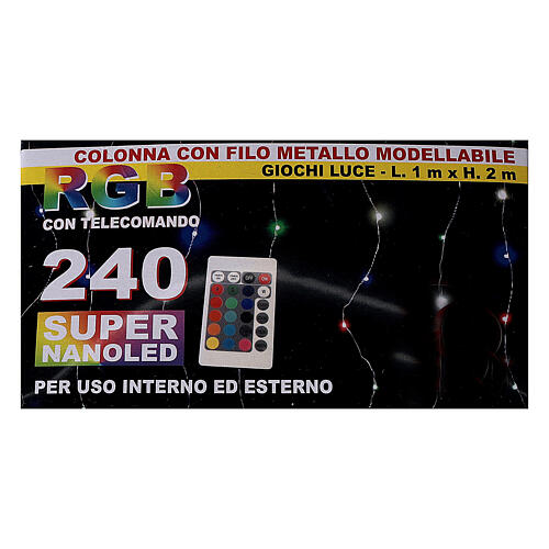  Cortina luz navideña 240 super nanoled multicolores con control remoto 5