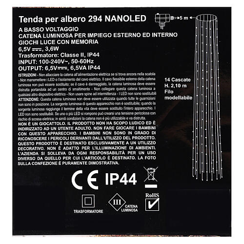 Guirlande lumineuse rideau 294 NanoLED blanc chaud 220V 5