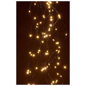 Luzes de Natal cortina 294 nano-LED luz branca quente 220V