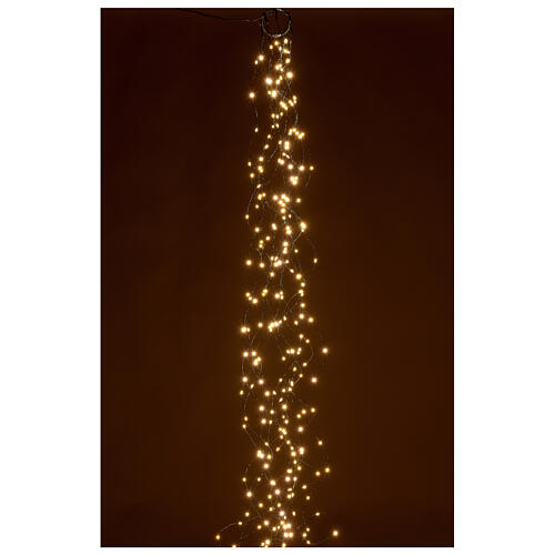 Luzes de Natal cortina 294 nano-LED luz branca quente 220V 1