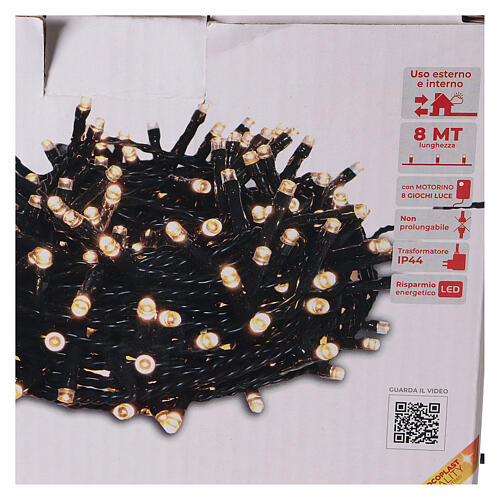 Christmas lights, 220 warm white LEDs with remote control 220V 4