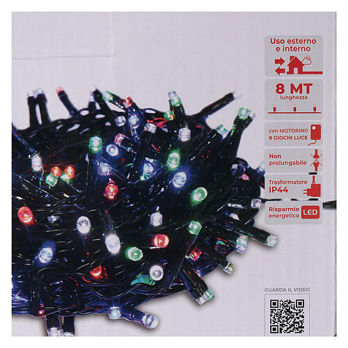 Christmas lights, 200 multi-colour LEDs with remote control 220V 3