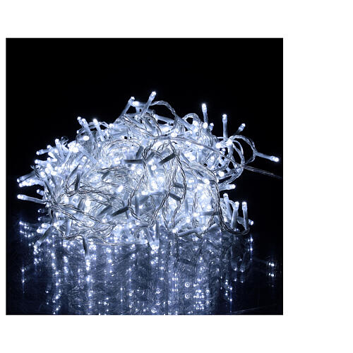 Catena luminosa 500 led bianco freddo cavo trasparente esterno 220V 1