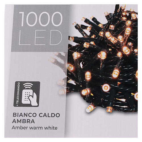Guirlande 1000 LED blanc chaud ambrée extérieur 220V 5