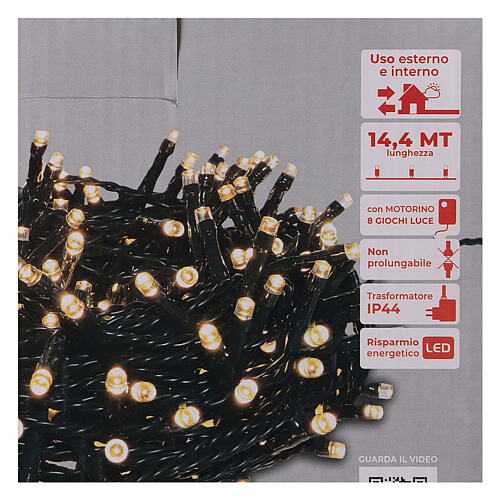 Świąteczne lampki, łańcuch 360 ciepłych białych LED, z 8 programowalnymi trybami świecenia 4