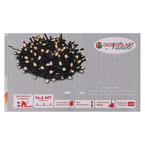 Świąteczne lampki, łańcuch 360 ciepłych białych LED, z 8 programowalnymi trybami świecenia 5