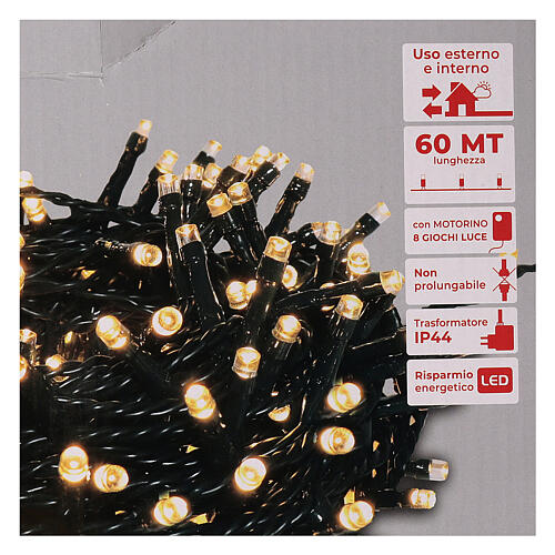 Christmas LED lights, 1500 warm white external 220V 4