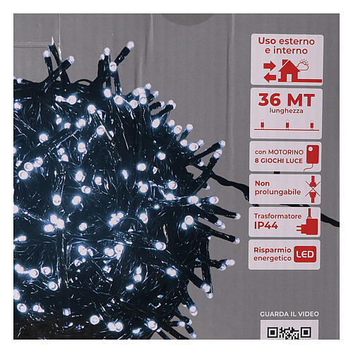 Christmas lights 1800 LEDs cold white with light shows external 220V 5