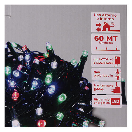Guirlande de Noël 1500 LED multicolores jeux de lumières programmables courant 220V 4