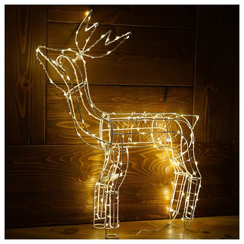 Ours polaire LED blanc éclairage Noël 35x55x30 cm