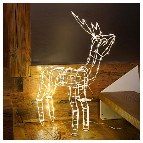 Lighted reindeer 62 cm, warm white electric powered indoor 220V 3