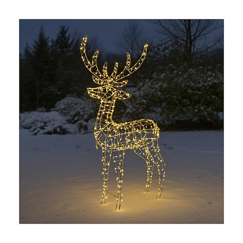 Illuminated reindeer 105 cm, warm white electric operated 220V 2