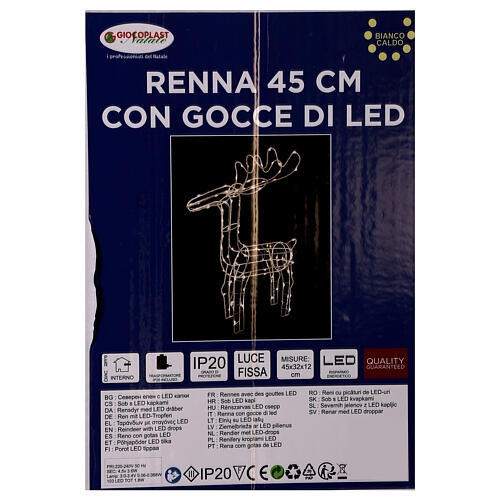 Rena luminosa 45 cm branco quente corrente interior 220V 7