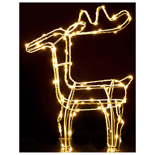 Lighted reindeer figure 45 cm, warm white electric operated 220V 3