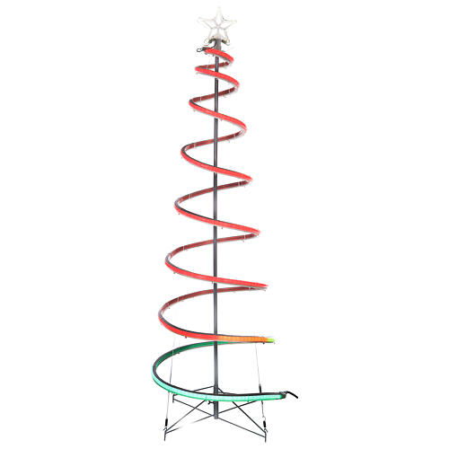 Árvore de Natal Espiral 496 luzes LED RGB multicolor corrente bateria 7