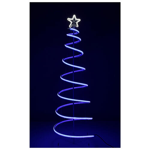 color lighted spiral christmas trees
