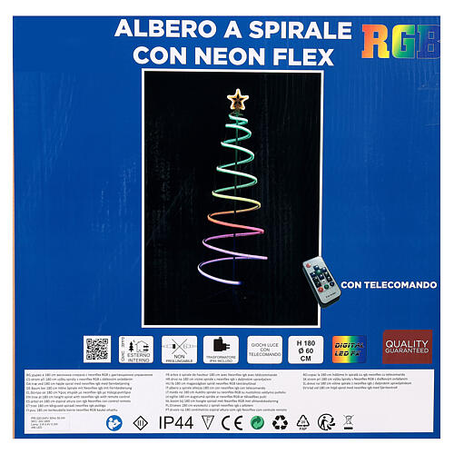 LED spiral Christmas tree, 496 LEDs RGB multi-color electric powered 8