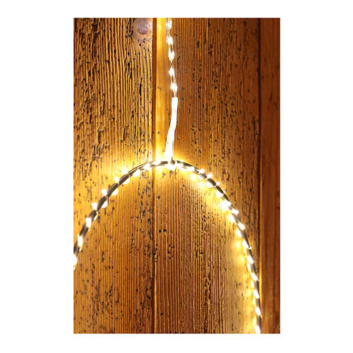 Illuminated Christmas ring, drop LEDs warm white d. 50 cm indoor 220V 3