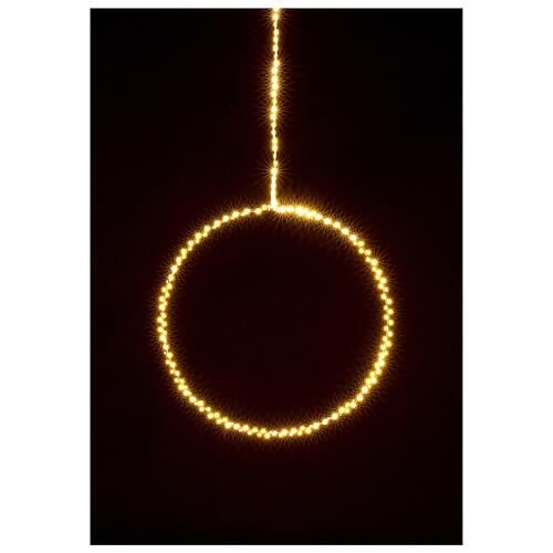 Illuminated Christmas ring, drop LEDs warm white d. 50 cm indoor 220V 4