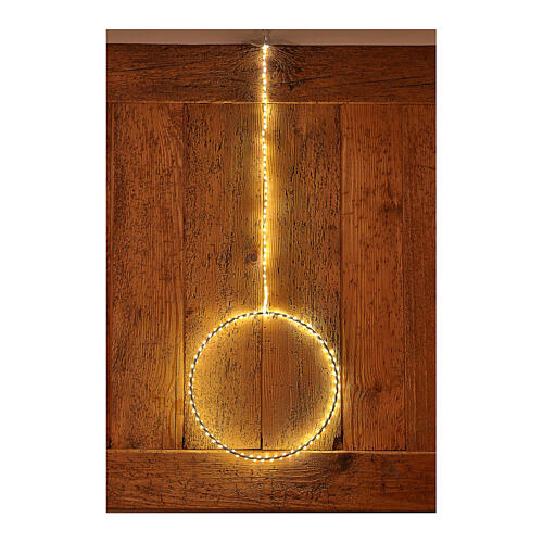 Illuminated Christmas ring, drop LEDs warm white d. 50 cm indoor 220V 1