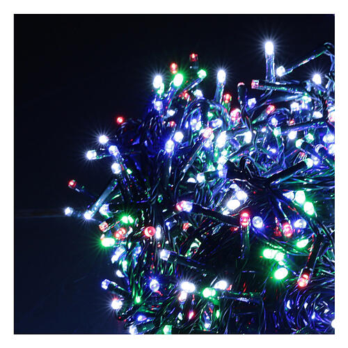 Multicoloured Christmas lights 1200 LEDs green cable controller 220V outdoor 2