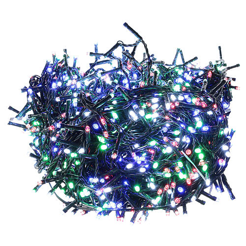 Multicoloured Christmas lights 1200 LEDs green cable controller 220V outdoor 3