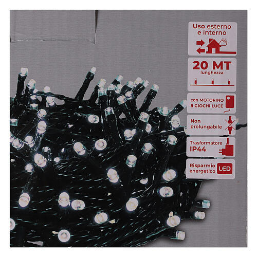 Świąteczne lampki, łańcuch, 500 zimnych białych LED, do użytku wewnętrznego i zewnętrznego, długość 20 m 4