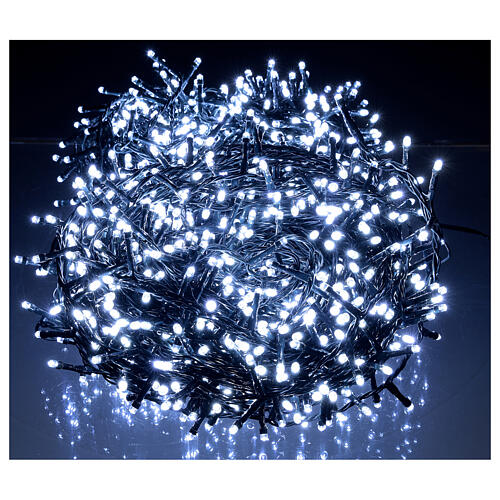 Christmas lights bright 1500 cold white LEDs external 220V 1