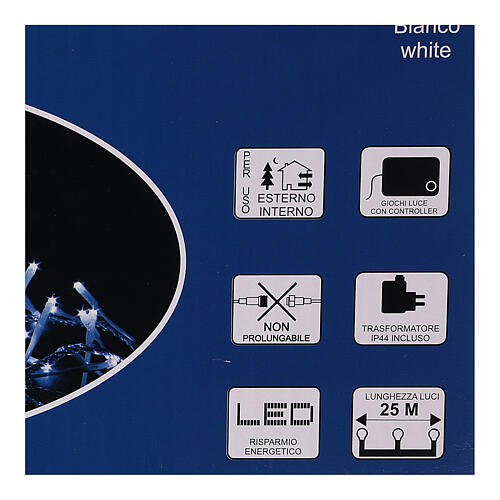 Świąteczne lampki, zielony łańcuch, 1200 zimnych białych LED, do użytku wewnętrznego i zewnętrznego, długość 24m 4