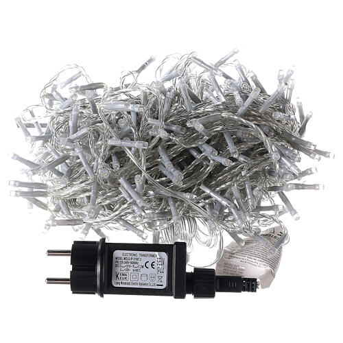 Holiday lights 1200 LEDs cold white green cable external 24 m 220V 5