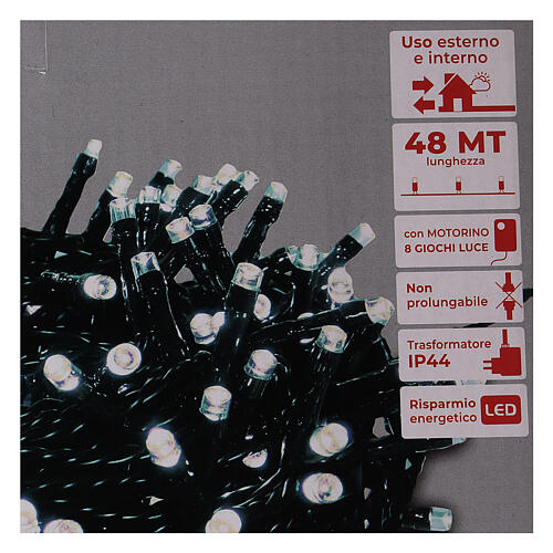 LED Christmas lights 1200 cold white 220V external 48 m 4