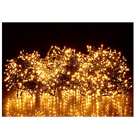 Chaîne lumineuse Noël 1800 LED blanc chaud ambre télécommande extérieur 220V
