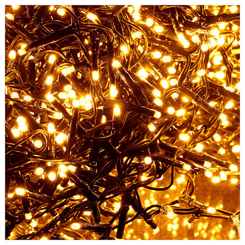 Catena Luce Natale 1800 led bianco caldo ambra telecomando esterno 220V 4