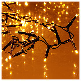 Luzes de Natal pisca-pisca 1800 lâmpadas LED branco quente âmbar com controle para interior/exterior 220V